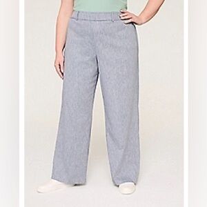 👖 Relaxed Linen Pull-On Pants – Blue, NWT